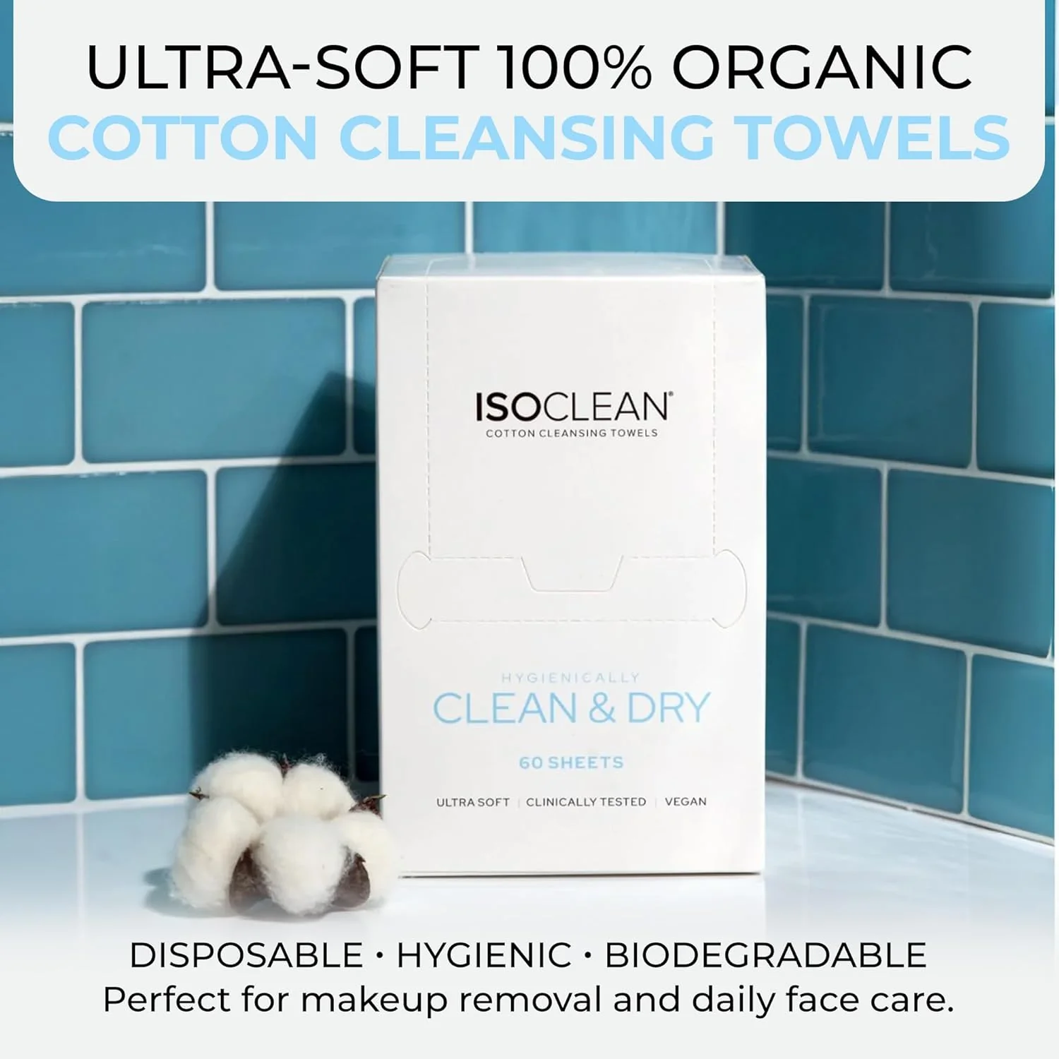 Cotton Cleansing Towels 60 sheets - 6 pack (6 month supply) - Image 4